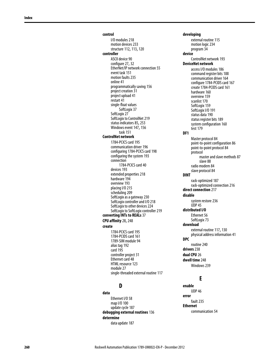 Rockwell Automation 1789-L10_L30_L60 SoftLogix 5800 System User Manual User Manual | Page 260 / 268