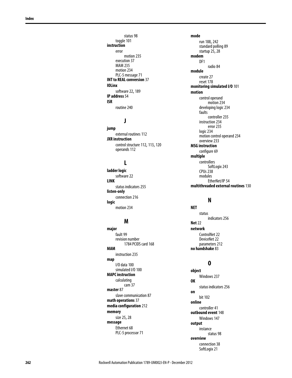Rockwell Automation 1789-L10_L30_L60 SoftLogix 5800 System User Manual User Manual | Page 262 / 268