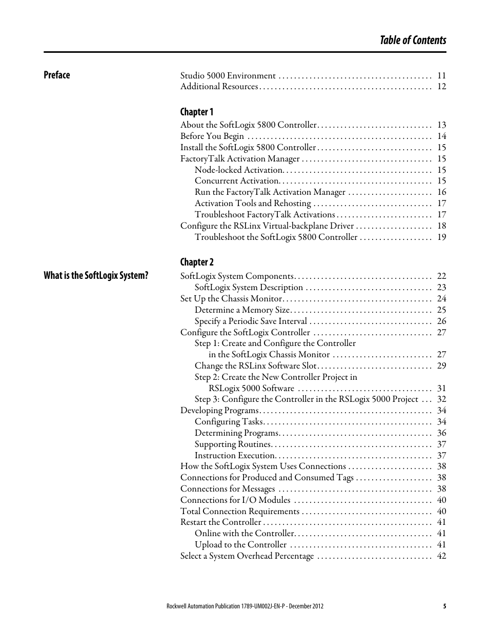 Rockwell Automation 1789-L10_L30_L60 SoftLogix 5800 System User Manual User Manual | Page 5 / 268