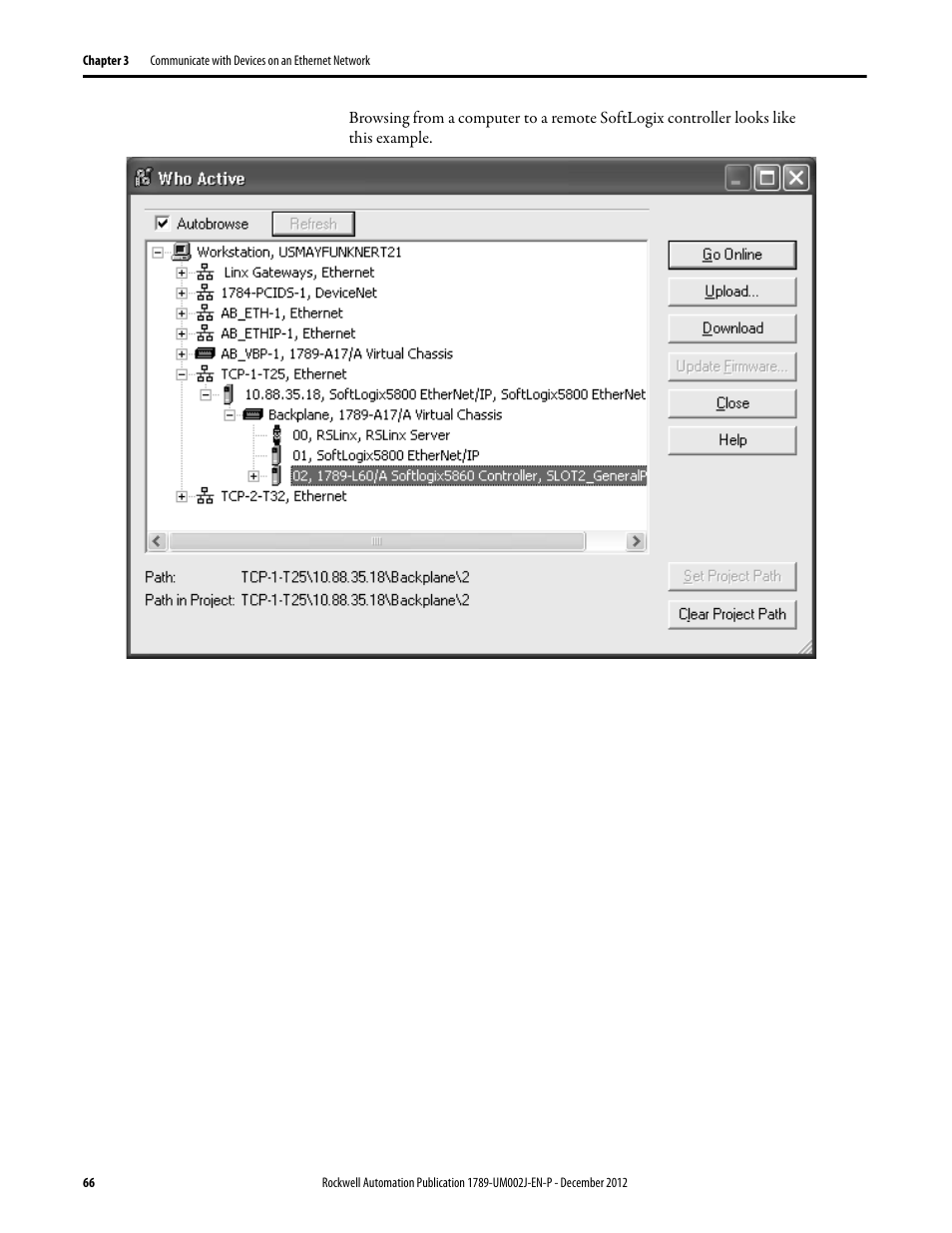 Rockwell Automation 1789-L10_L30_L60 SoftLogix 5800 System User Manual User Manual | Page 66 / 268