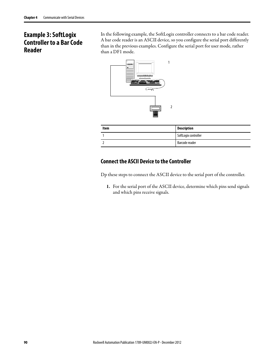 Connect the ascii device to the controller | Rockwell Automation 1789-L10_L30_L60 SoftLogix 5800 System User Manual User Manual | Page 90 / 268