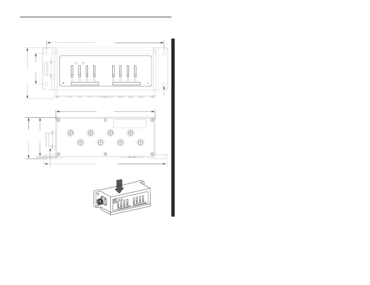 Mounting dimensions | Rockwell Automation 1792-IB8/B INSTL.INST ARMOR BLOCK 8 INPUT User Manual | Page 7 / 36