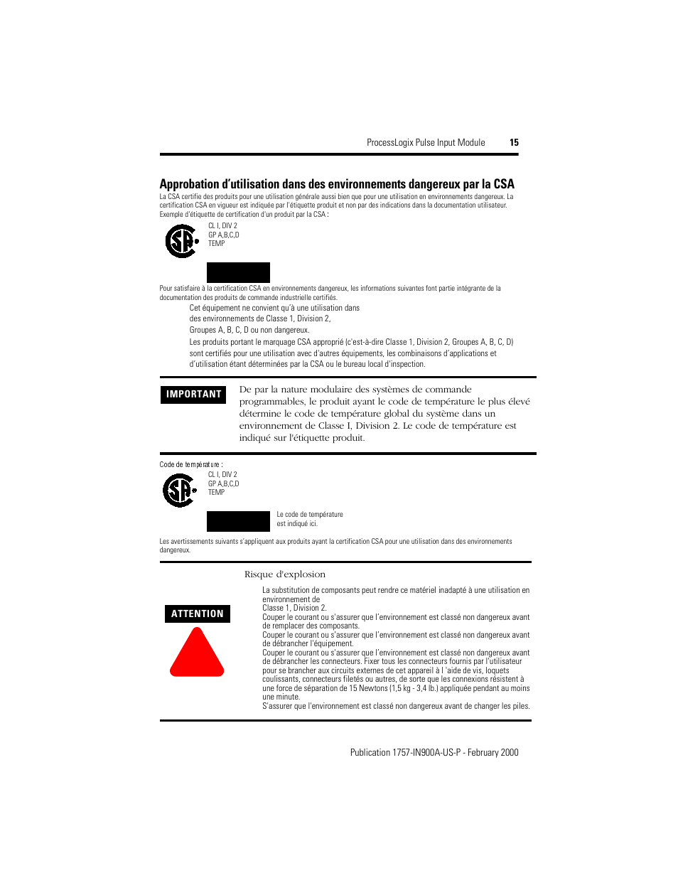 Rockwell Automation 1757-PIM ProcessLogix Pulse Input Module Installation User Manual | Page 15 / 16