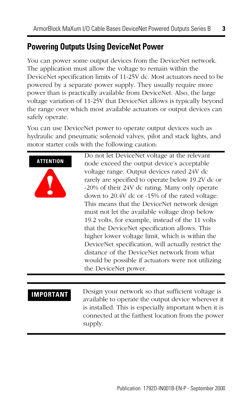 Rockwell Automation 1792D-CB18JP ArmorBlock MaXum I/O Cable Bases DeviceNet Powered Outputs Series B User Manual | Page 3 / 16
