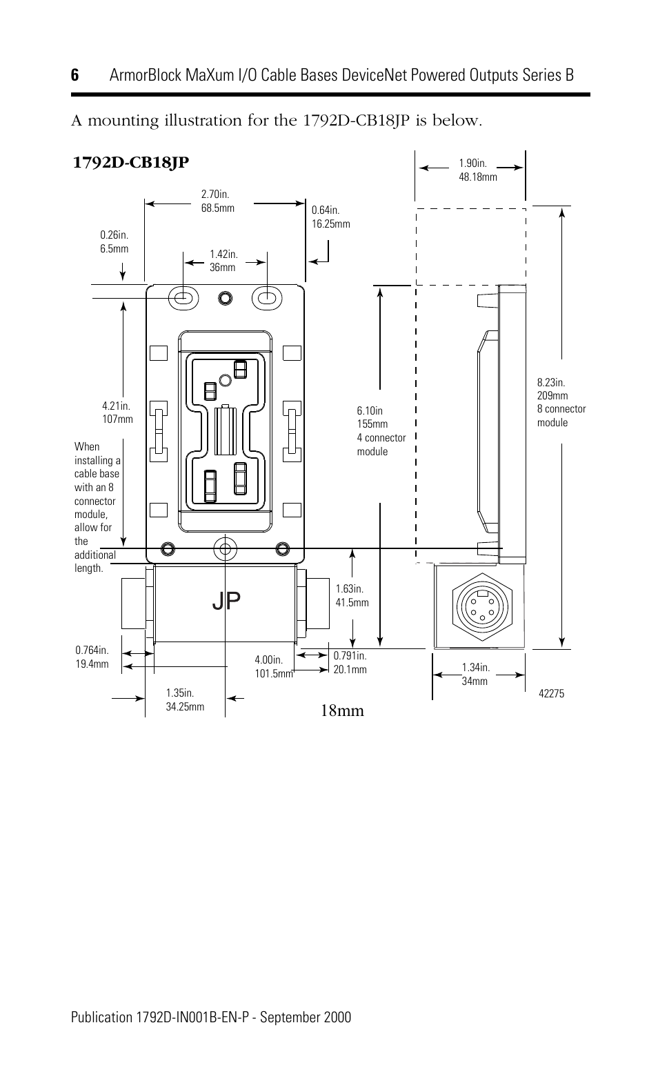 Rockwell Automation 1792D-CB18JP ArmorBlock MaXum I/O Cable Bases DeviceNet Powered Outputs Series B User Manual | Page 6 / 16