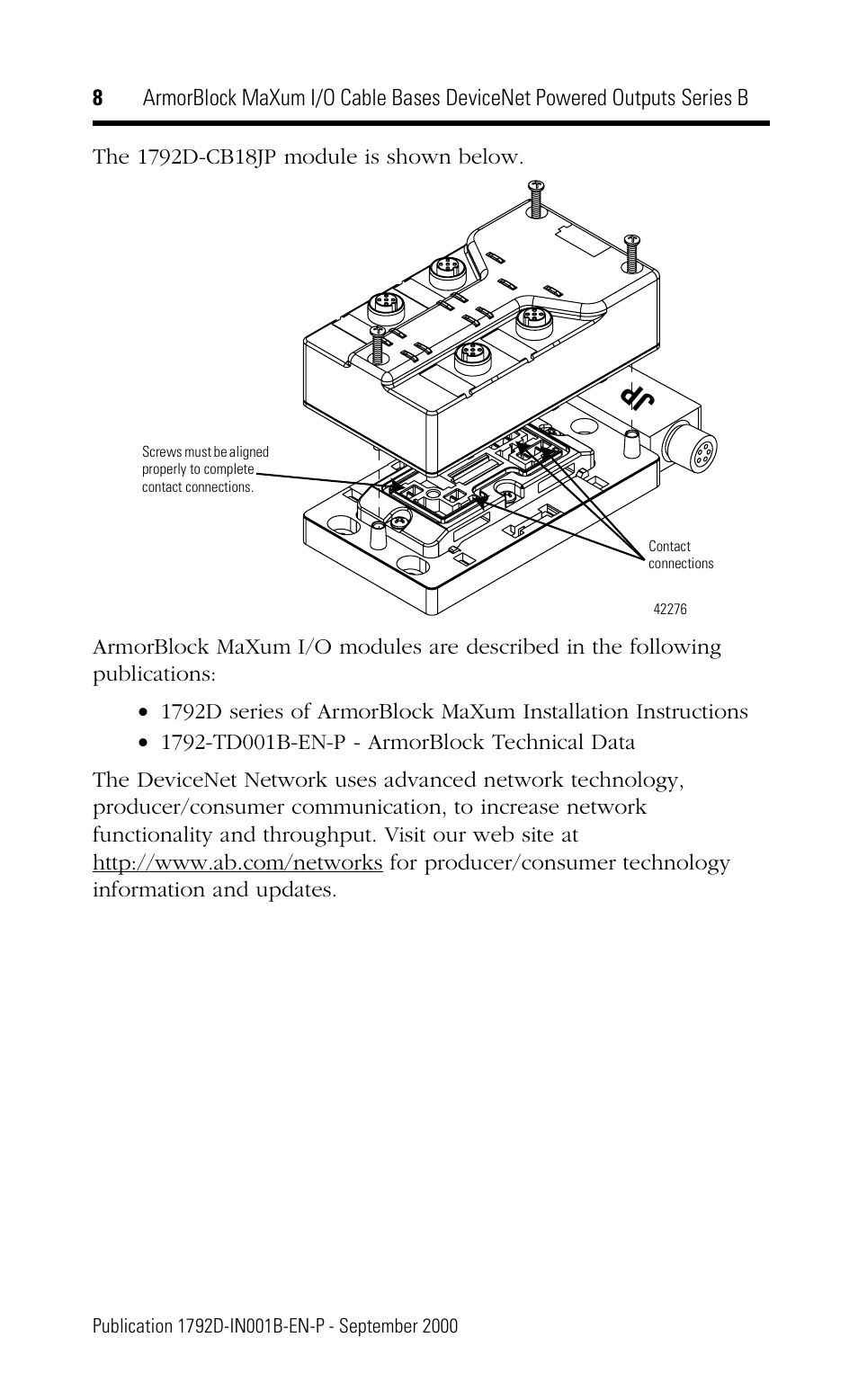 Rockwell Automation 1792D-CB18JP ArmorBlock MaXum I/O Cable Bases DeviceNet Powered Outputs Series B User Manual | Page 8 / 16