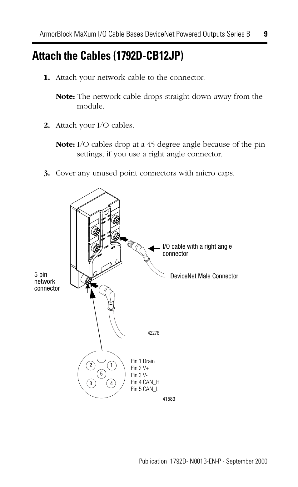 Rockwell Automation 1792D-CB18JP ArmorBlock MaXum I/O Cable Bases DeviceNet Powered Outputs Series B User Manual | Page 9 / 16