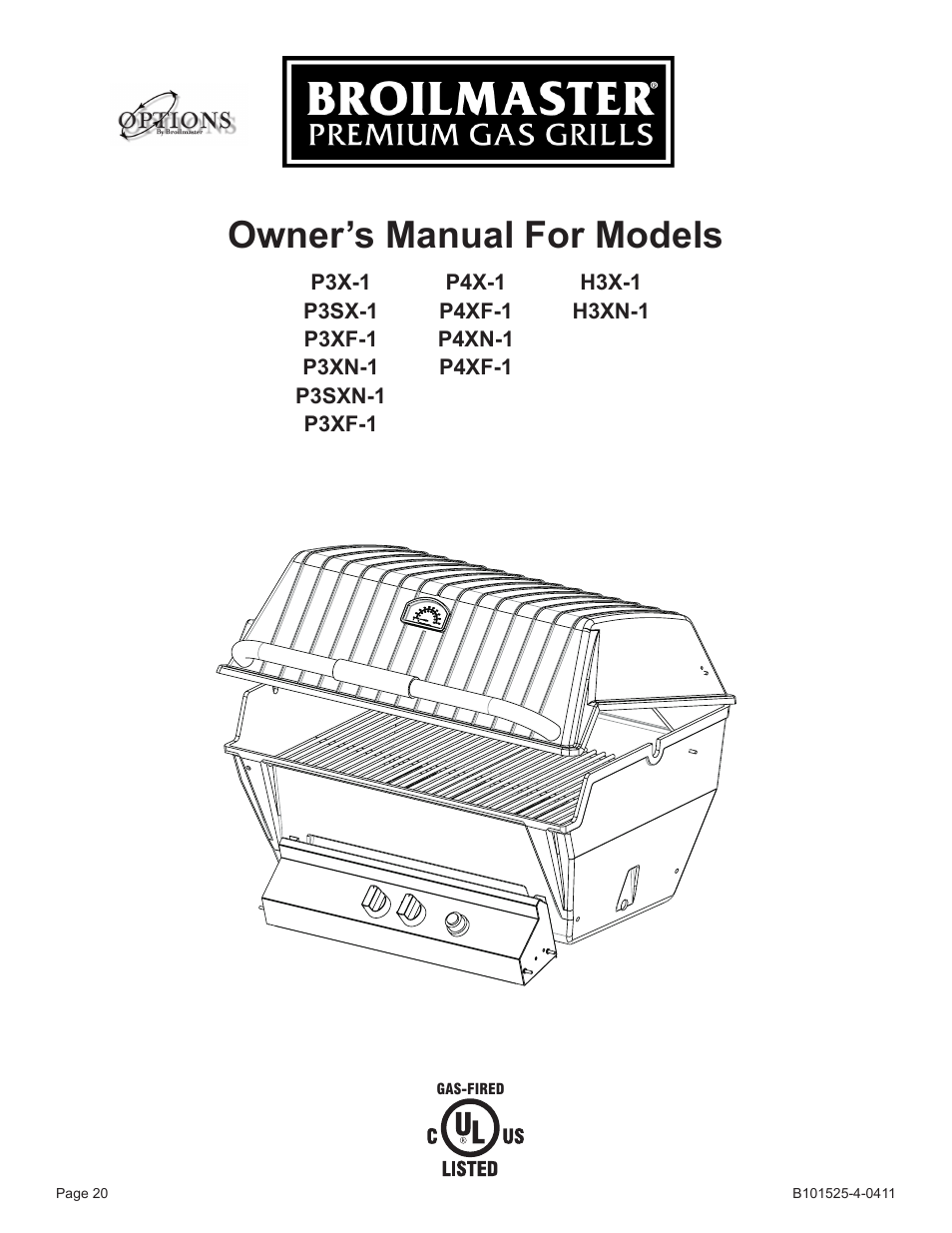 Owner’s manual for models | Broilmaster P3XN-1 User Manual | Page 20 / 52