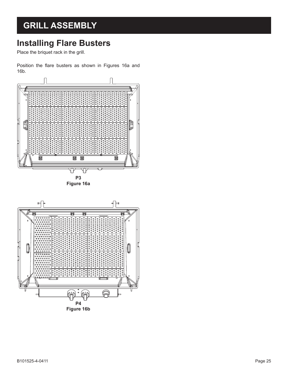 Grill assembly installing flare busters | Broilmaster P3XN-1 User Manual | Page 25 / 52