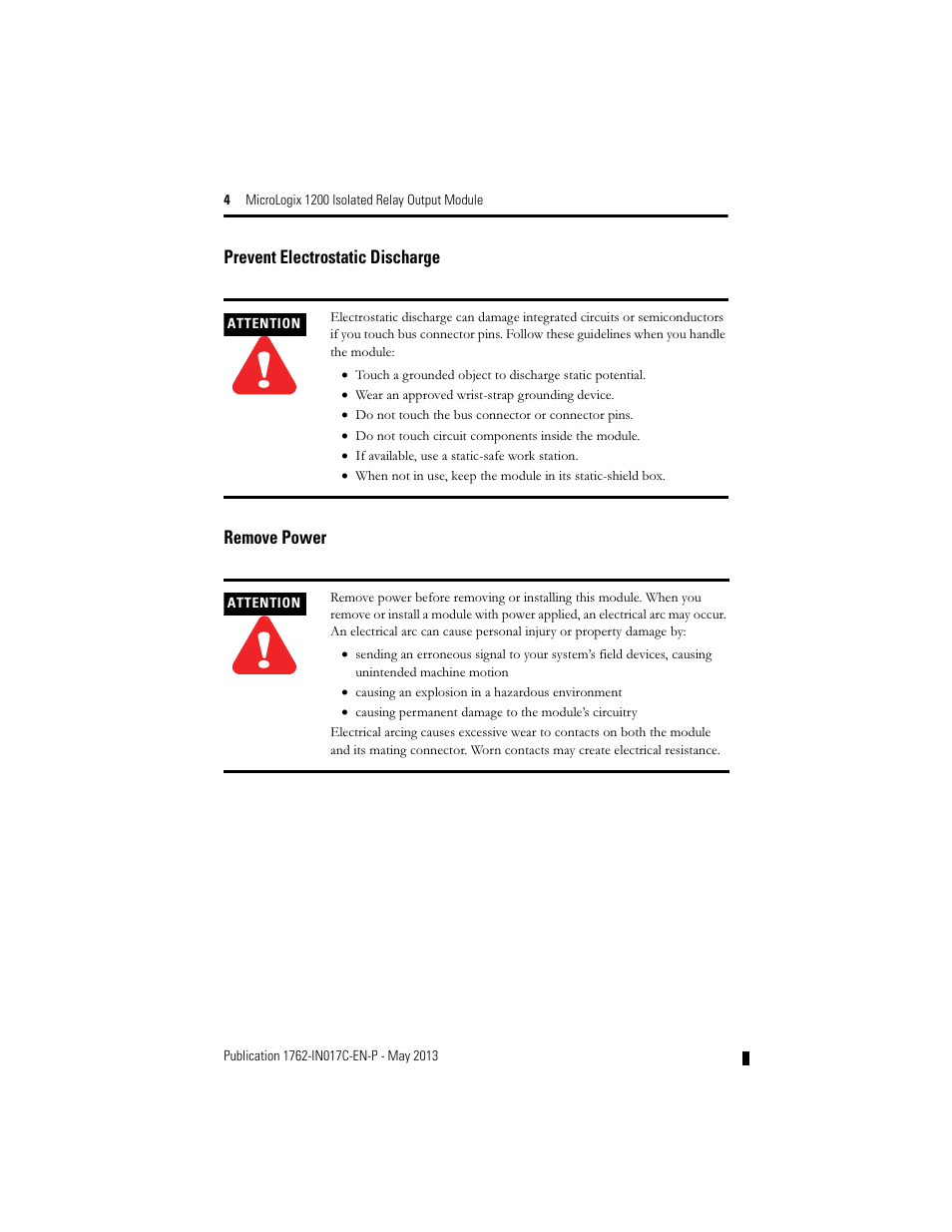 Rockwell Automation 1762-OX6I MicroLogix 1200 Relay Output Module User Manual | Page 4 / 16