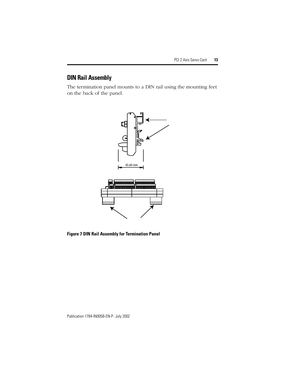 Din rail assembly | Rockwell Automation 1784-PM02AE PCI 2 Axis Servo Card User Manual | Page 13 / 20