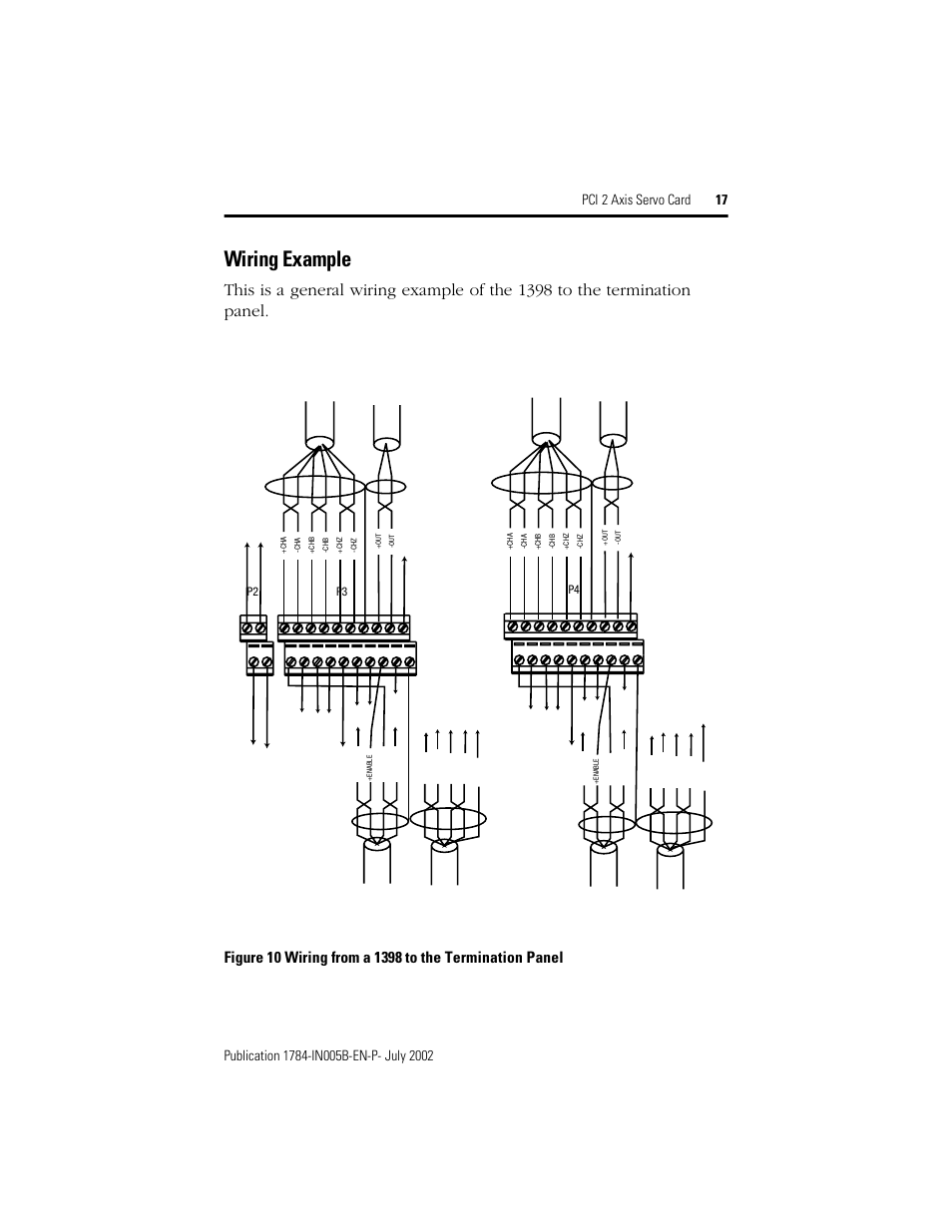 Wiring example | Rockwell Automation 1784-PM02AE PCI 2 Axis Servo Card User Manual | Page 17 / 20