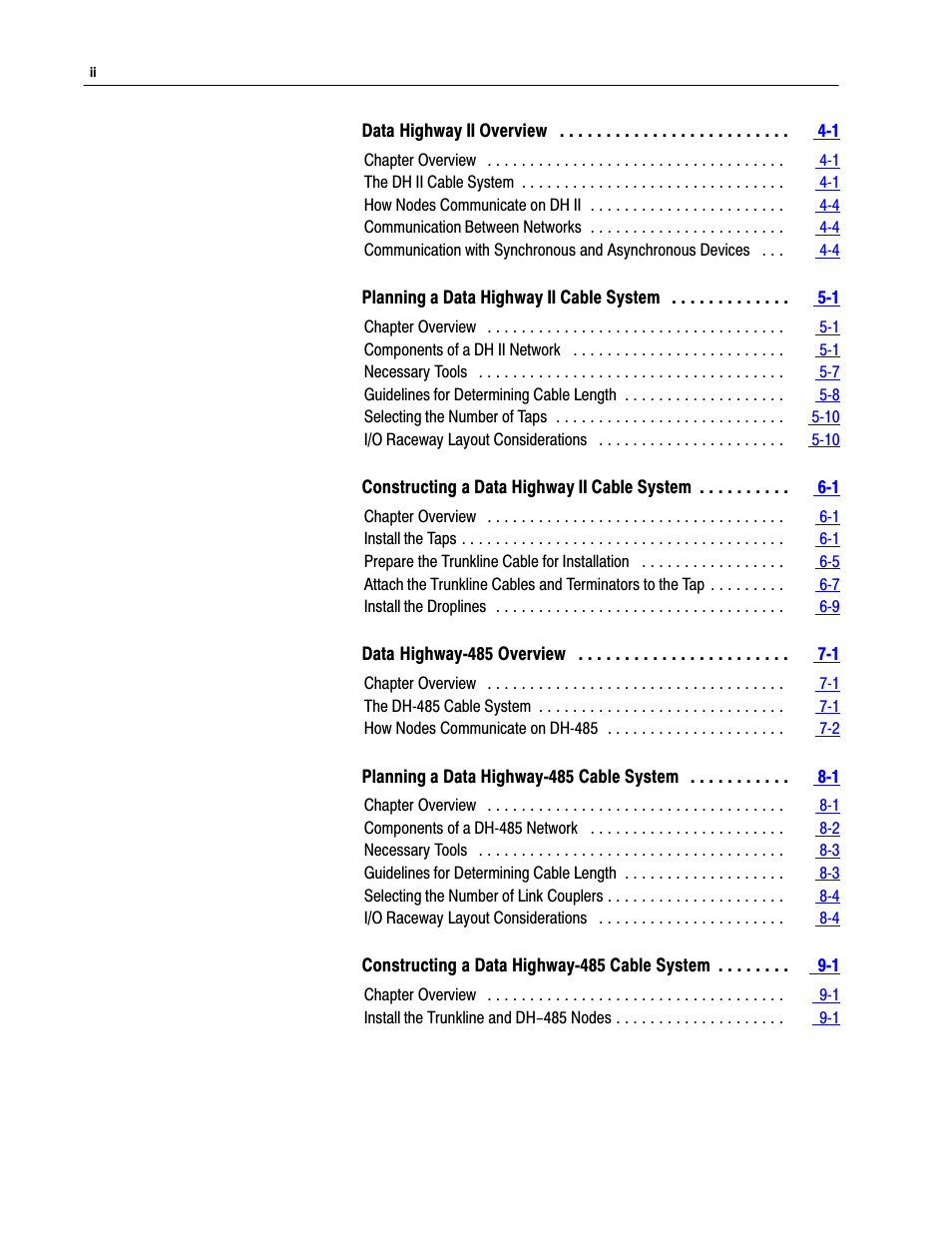 Rockwell Automation 1770 DH,DHII,DH485 CABLE User Manual | Page 5 / 128
