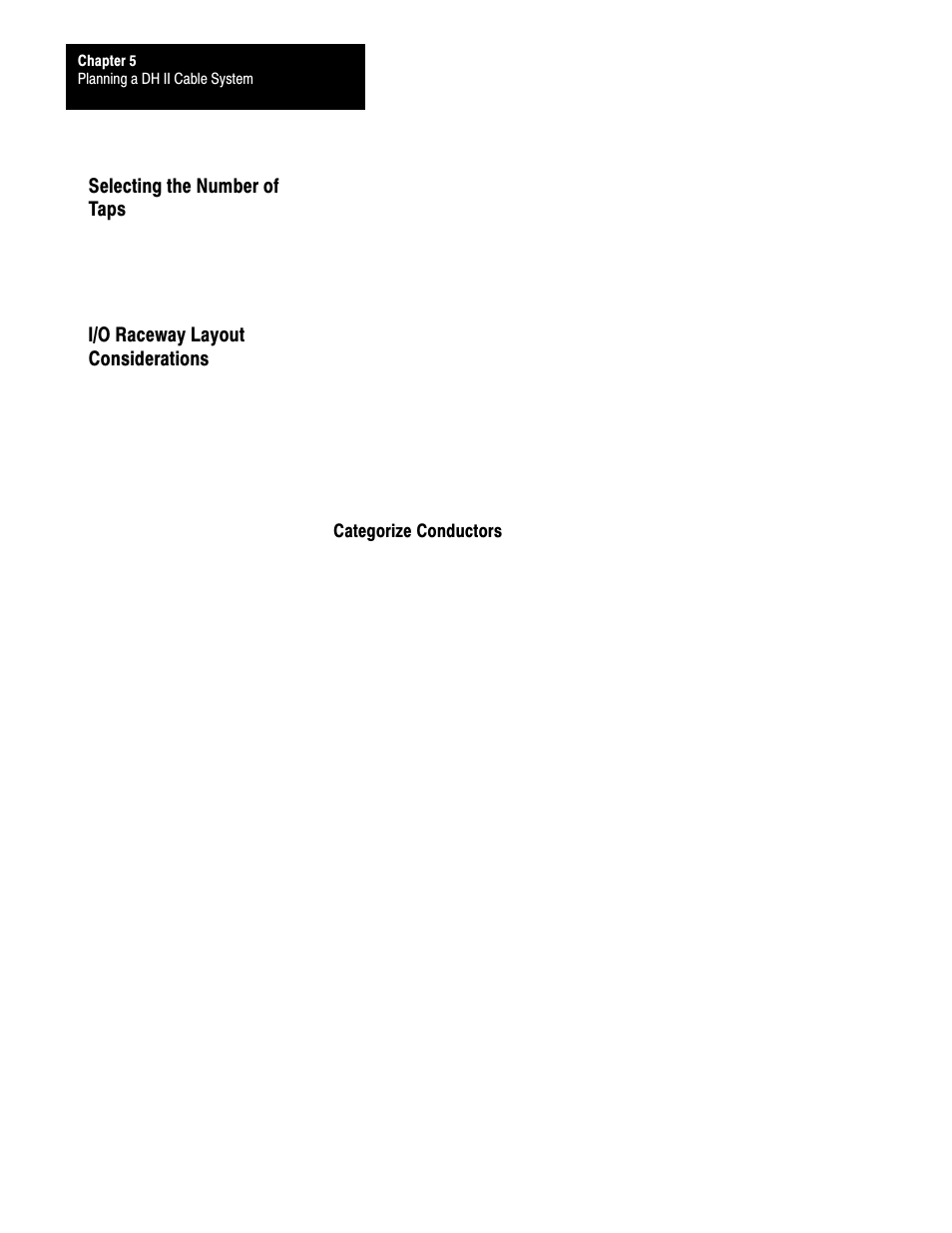 Selecting the number of taps, I/o raceway layout considerations, 5ć10 | Rockwell Automation 1770 DH,DHII,DH485 CABLE User Manual | Page 86 / 128