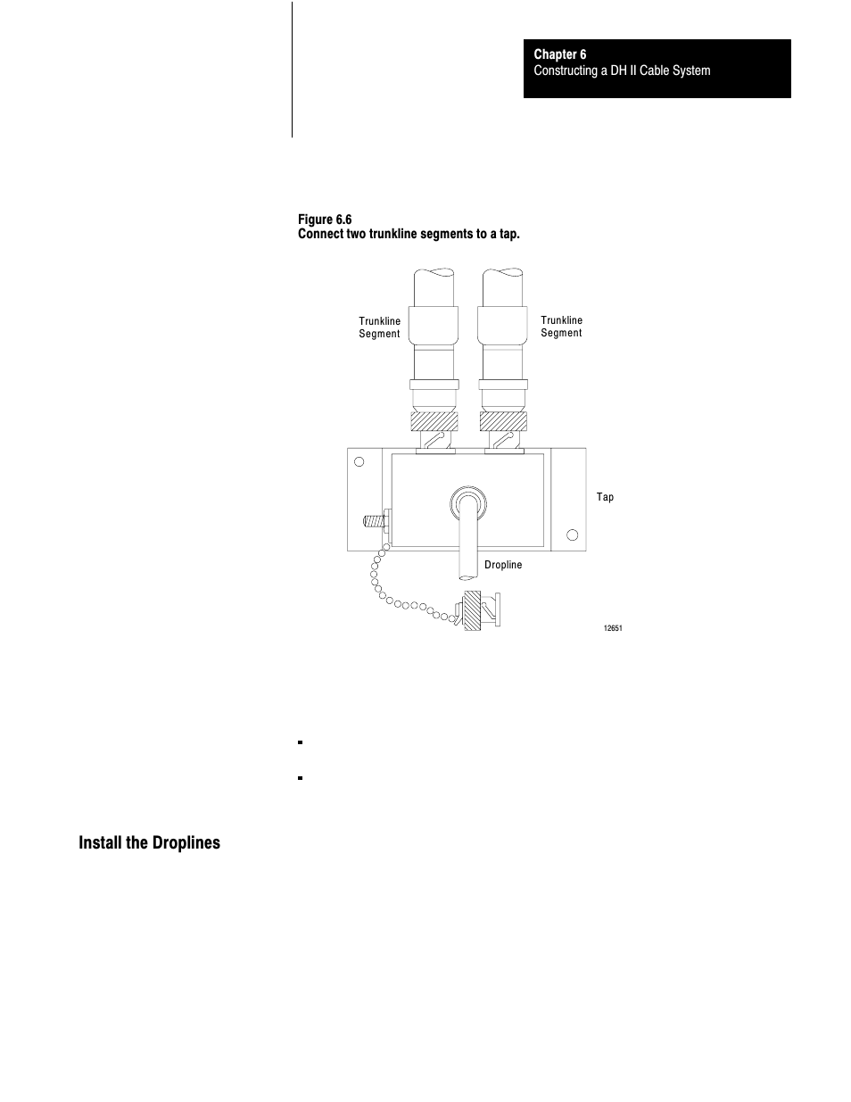 Install the droplines | Rockwell Automation 1770 DH,DHII,DH485 CABLE User Manual | Page 98 / 128
