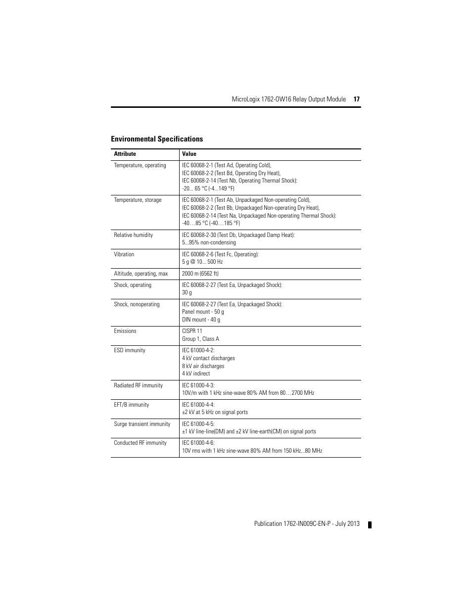 Rockwell Automation 1762-OW16 Relay Output Module User Manual | Page 17 / 20