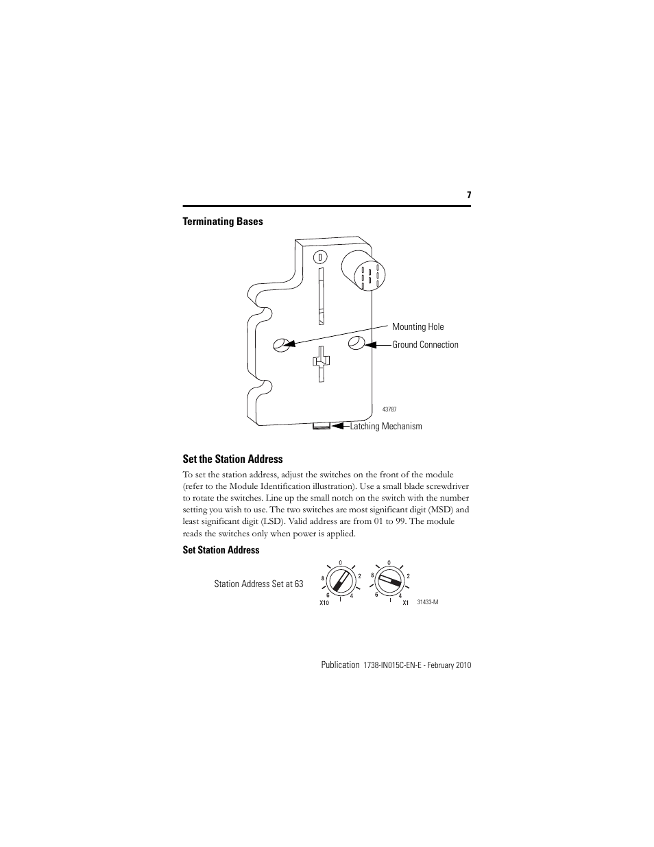 Set the station address | Rockwell Automation 1738-APB ArmorPoint PROFIBUS Adapter, Series A User Manual | Page 7 / 20
