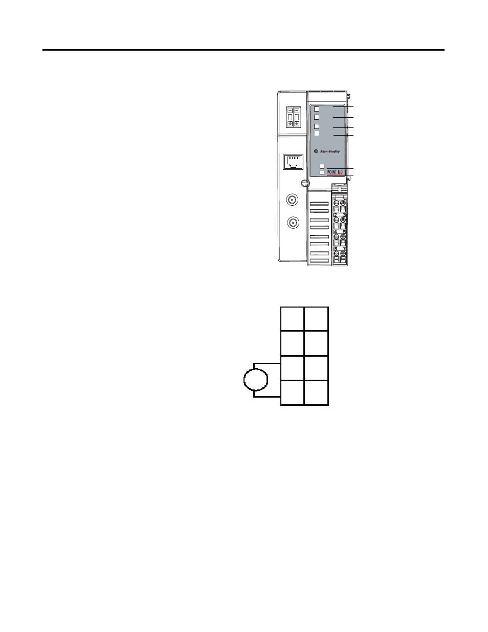 See the figure to guide you in wiring the adapter | Rockwell Automation 1734-ACNR POINT I/O ControlNet Adapter User Manual User Manual | Page 16 / 110