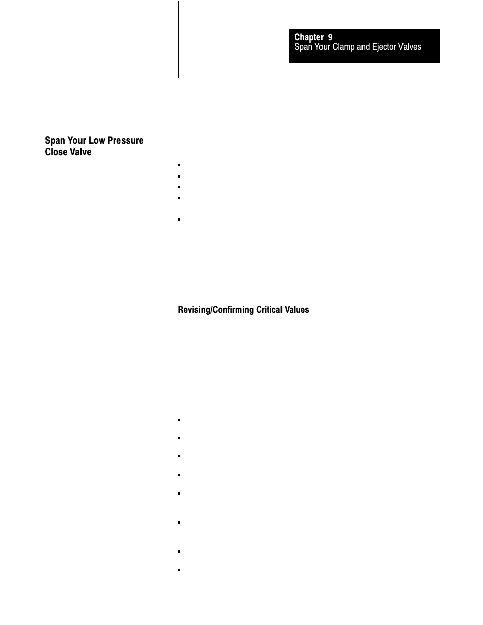 Span your low pressure close valve | Rockwell Automation 1771-QDC, D17716.5.87(Passport) CLAMP AND EJECT MODE User Manual | Page 139 / 236