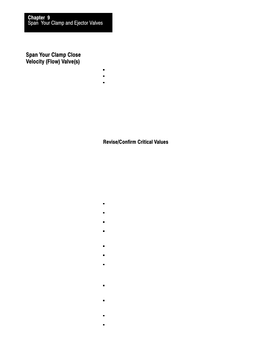 Span your clamp close velocity (flow) valve(s), 9ć14 | Rockwell Automation 1771-QDC, D17716.5.87(Passport) CLAMP AND EJECT MODE User Manual | Page 150 / 236