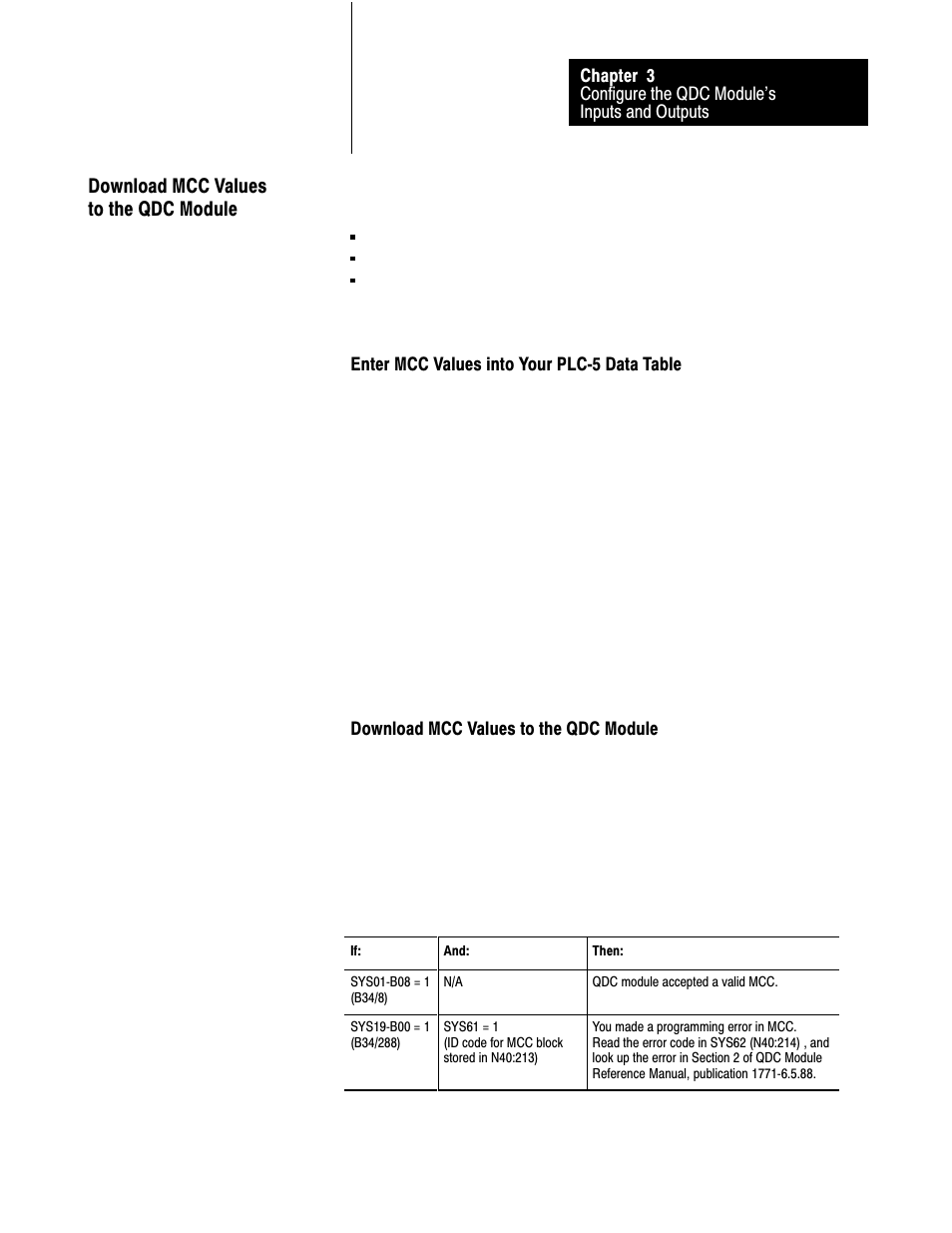 Download mcc values to the qdc module | Rockwell Automation 1771-QDC, D17716.5.87(Passport) CLAMP AND EJECT MODE User Manual | Page 40 / 236