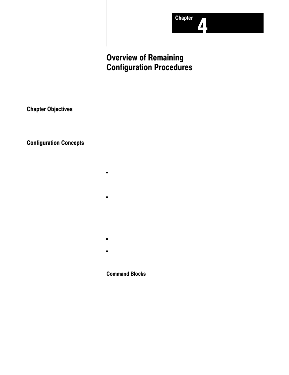 Chapter objectives, Configuration concepts, Overview of remaining configuration procedures | Rockwell Automation 1771-QDC, D17716.5.87(Passport) CLAMP AND EJECT MODE User Manual | Page 54 / 236