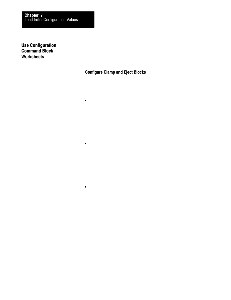 Use configuration command block worksheets | Rockwell Automation 1771-QDC, D17716.5.87(Passport) CLAMP AND EJECT MODE User Manual | Page 78 / 236