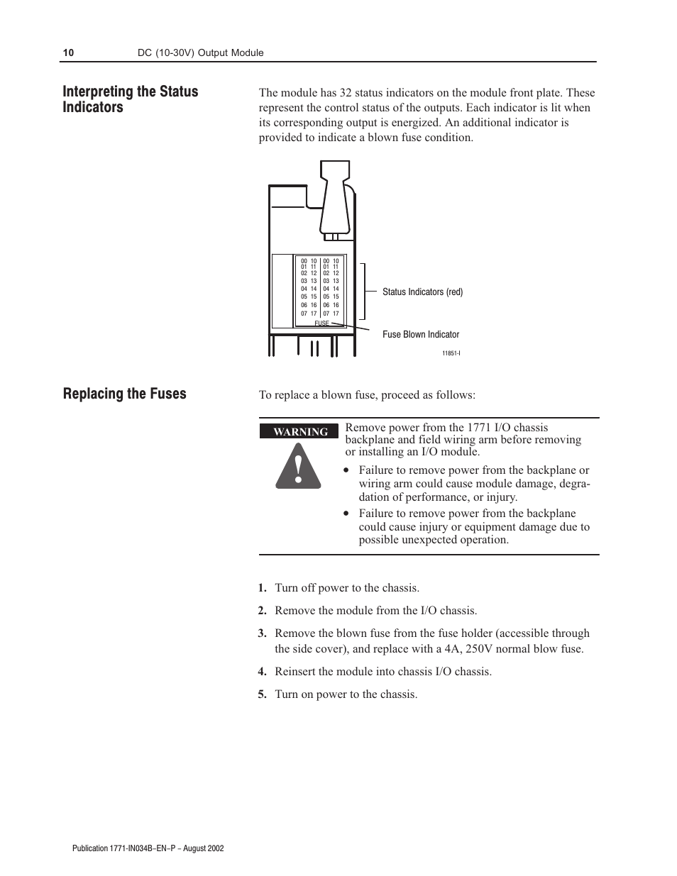 Rockwell Automation 1771-OBN DC (10-30V) Output Module Installation Instructions User Manual | Page 10 / 16