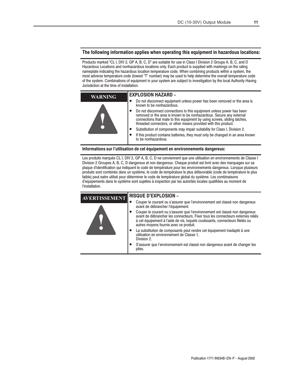 Rockwell Automation 1771-OBN DC (10-30V) Output Module Installation Instructions User Manual | Page 11 / 16