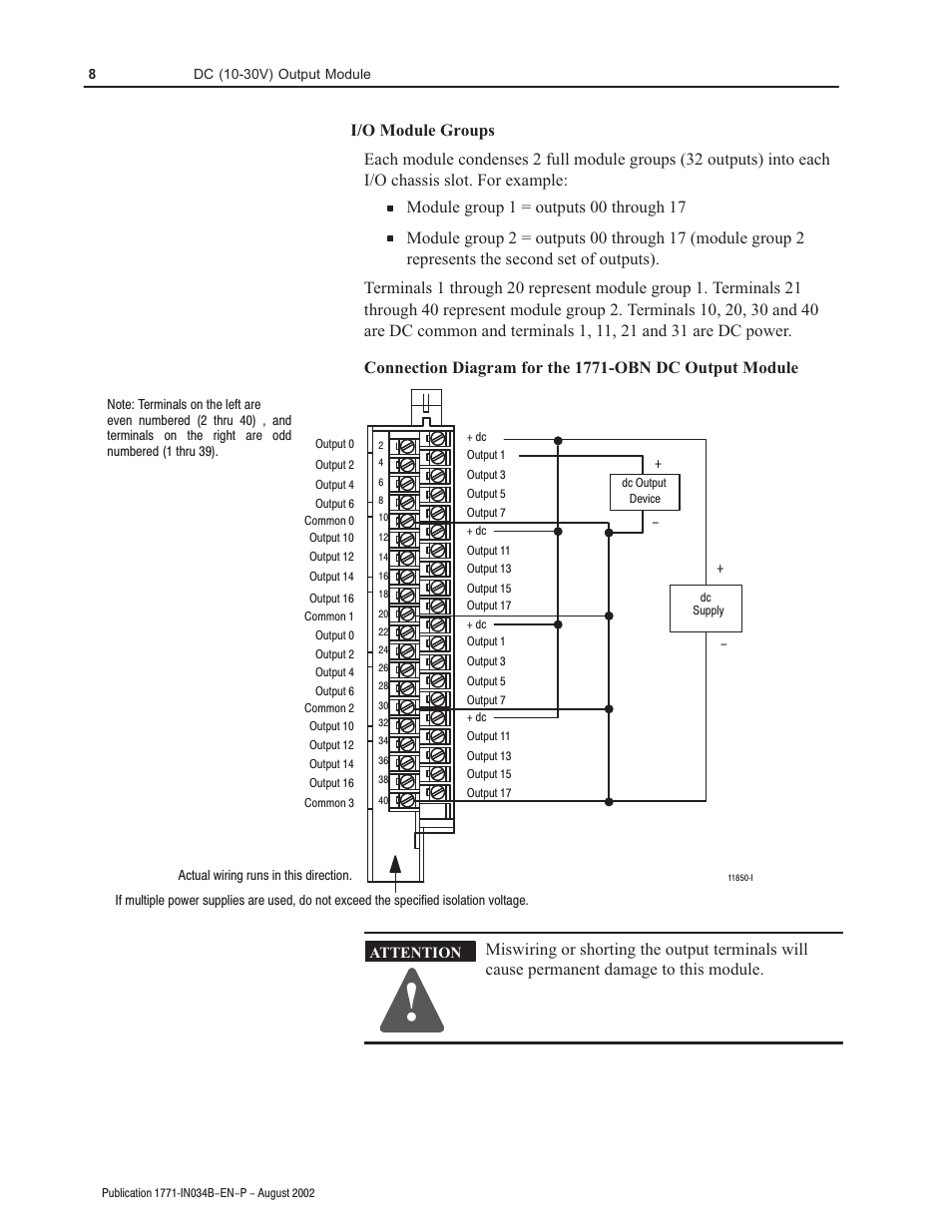 Rockwell Automation 1771-OBN DC (10-30V) Output Module Installation Instructions User Manual | Page 8 / 16