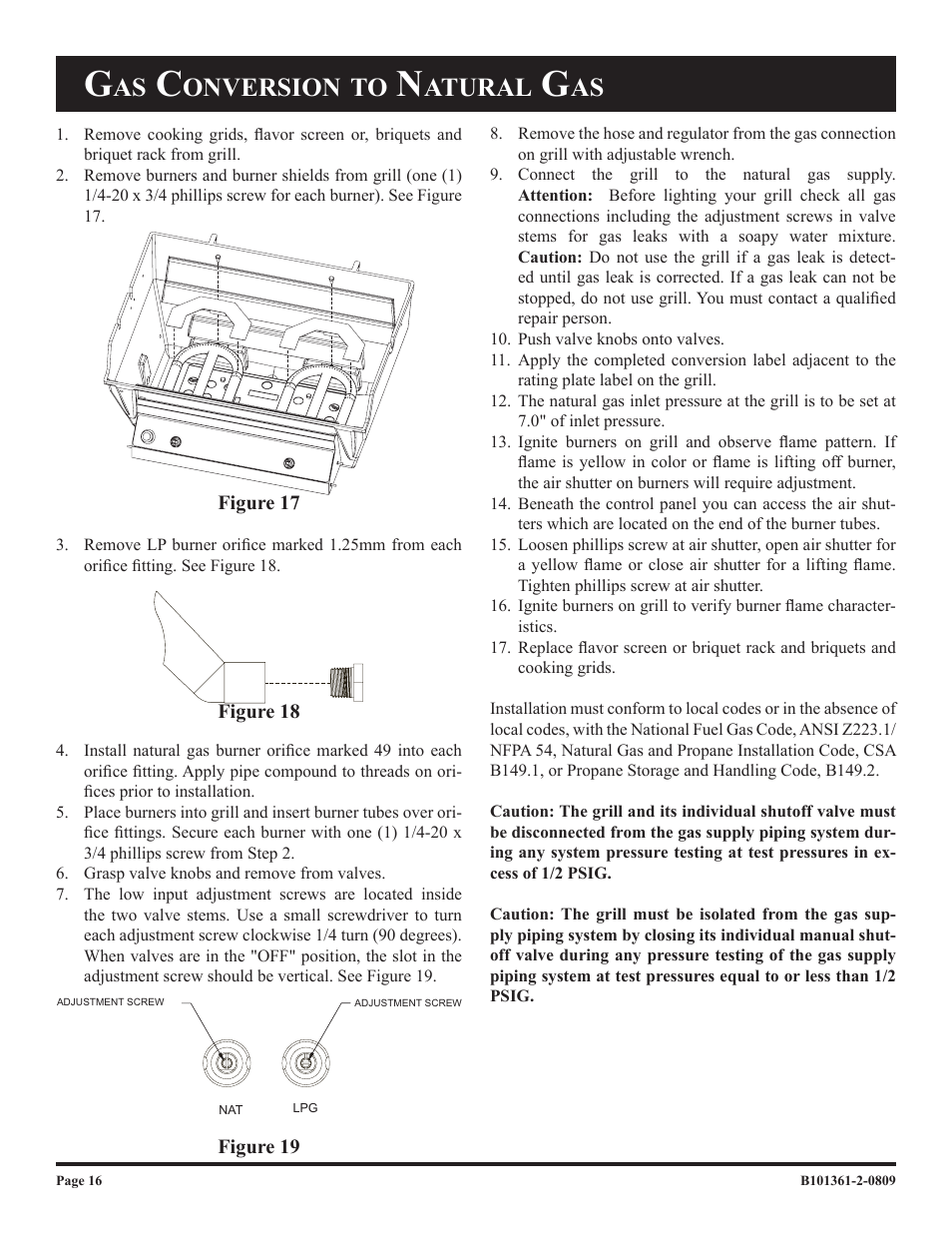Onversion, Atural | Broilmaster T3W-2 User Manual | Page 16 / 24