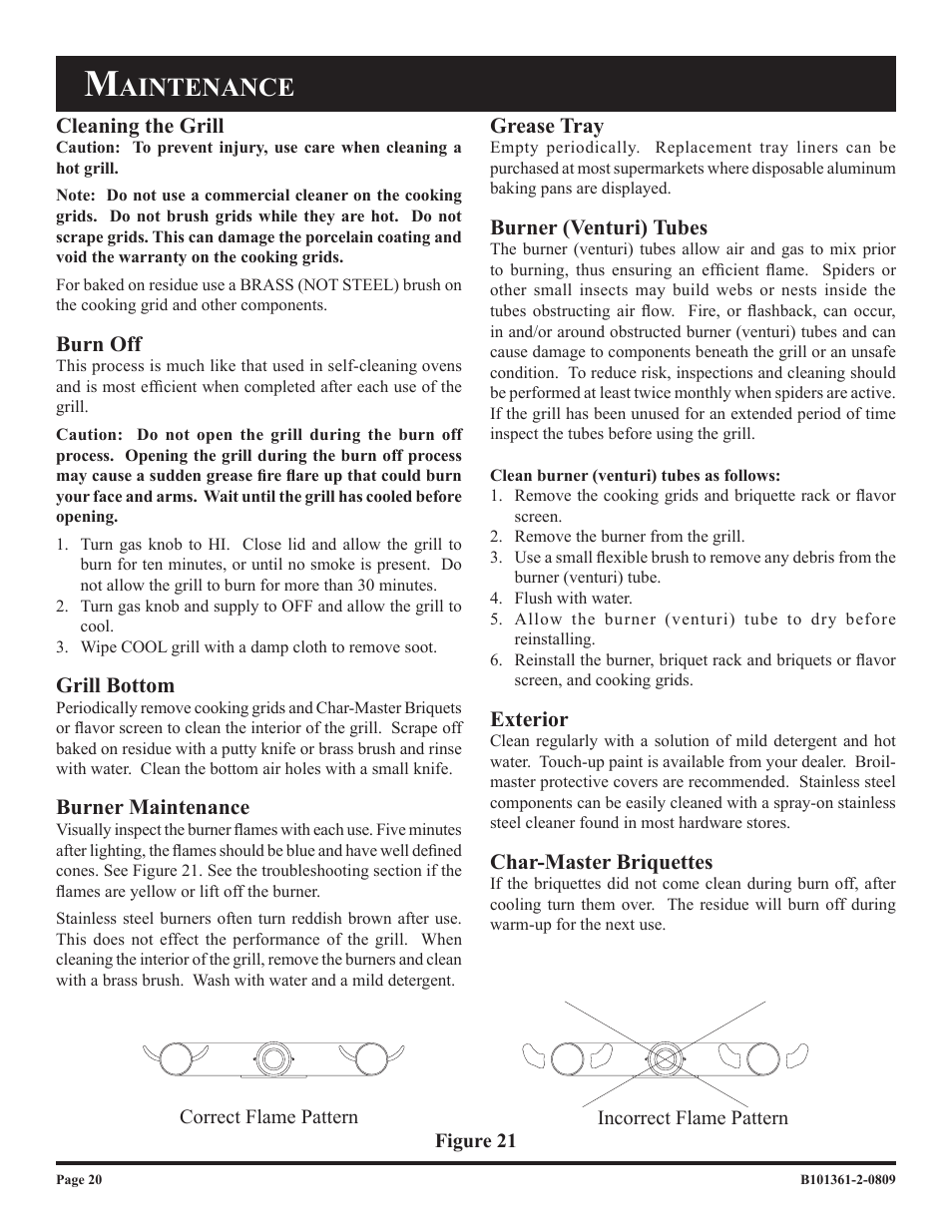 Aintenance | Broilmaster T3W-2 User Manual | Page 20 / 24
