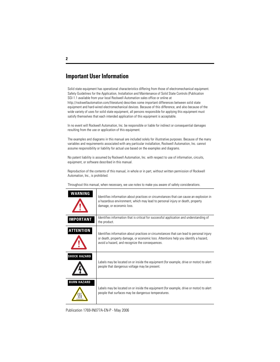 Important user information | Rockwell Automation 1769-BOOLEAN Compact I/O BOOLEAN Module Installation Instructions User Manual | Page 2 / 28