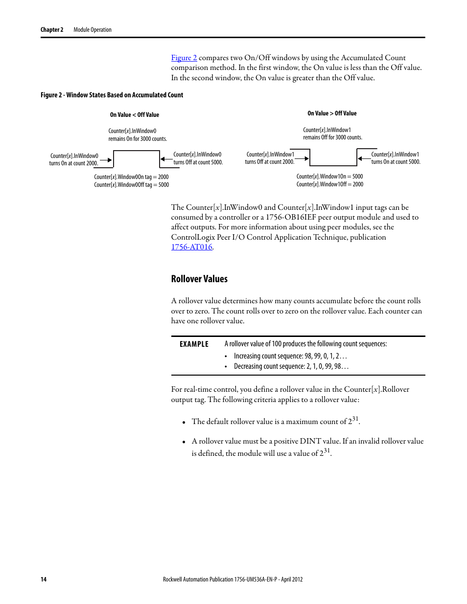 Rollover values | Rockwell Automation 1756-LSC8XIB8I ControlLogix Low-speed Counter Module User Manual | Page 14 / 84