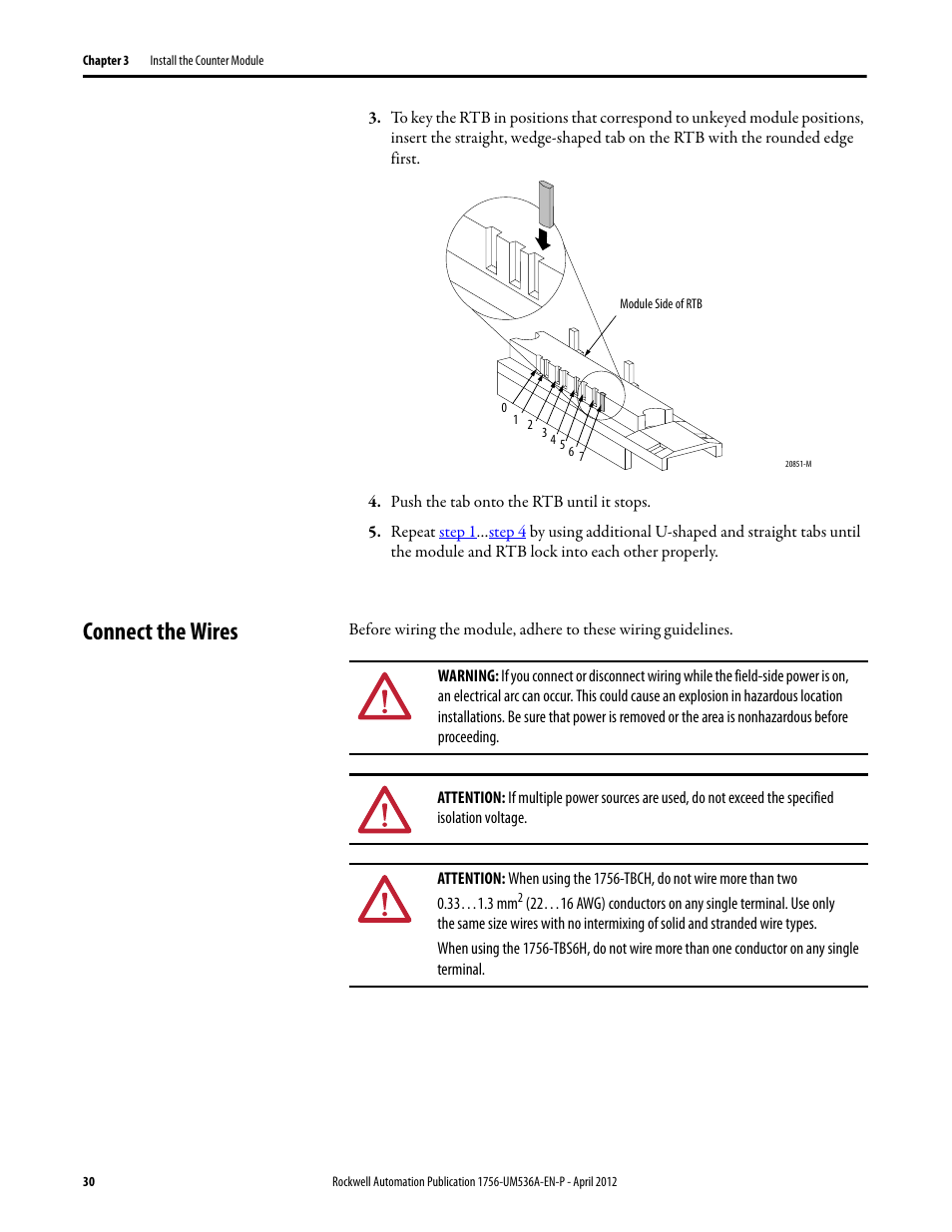 Connect the wires | Rockwell Automation 1756-LSC8XIB8I ControlLogix Low-speed Counter Module User Manual | Page 30 / 84