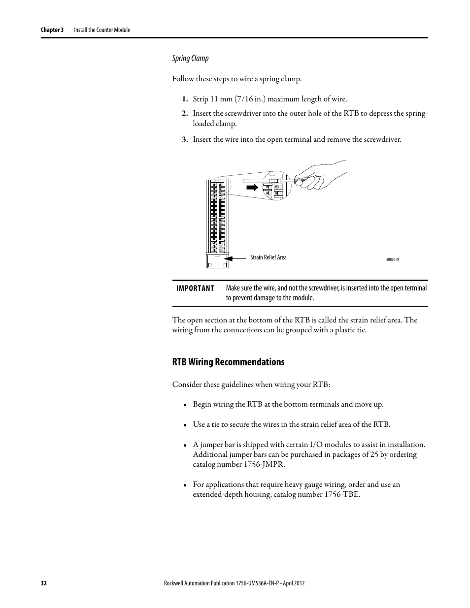 Rtb wiring recommendations | Rockwell Automation 1756-LSC8XIB8I ControlLogix Low-speed Counter Module User Manual | Page 32 / 84