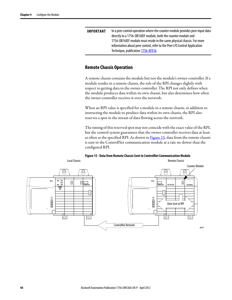 Remote chassis operation | Rockwell Automation 1756-LSC8XIB8I ControlLogix Low-speed Counter Module User Manual | Page 44 / 84