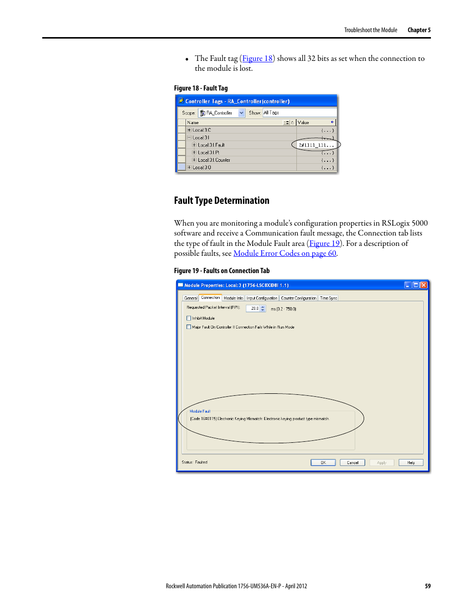 Fault type determination | Rockwell Automation 1756-LSC8XIB8I ControlLogix Low-speed Counter Module User Manual | Page 59 / 84