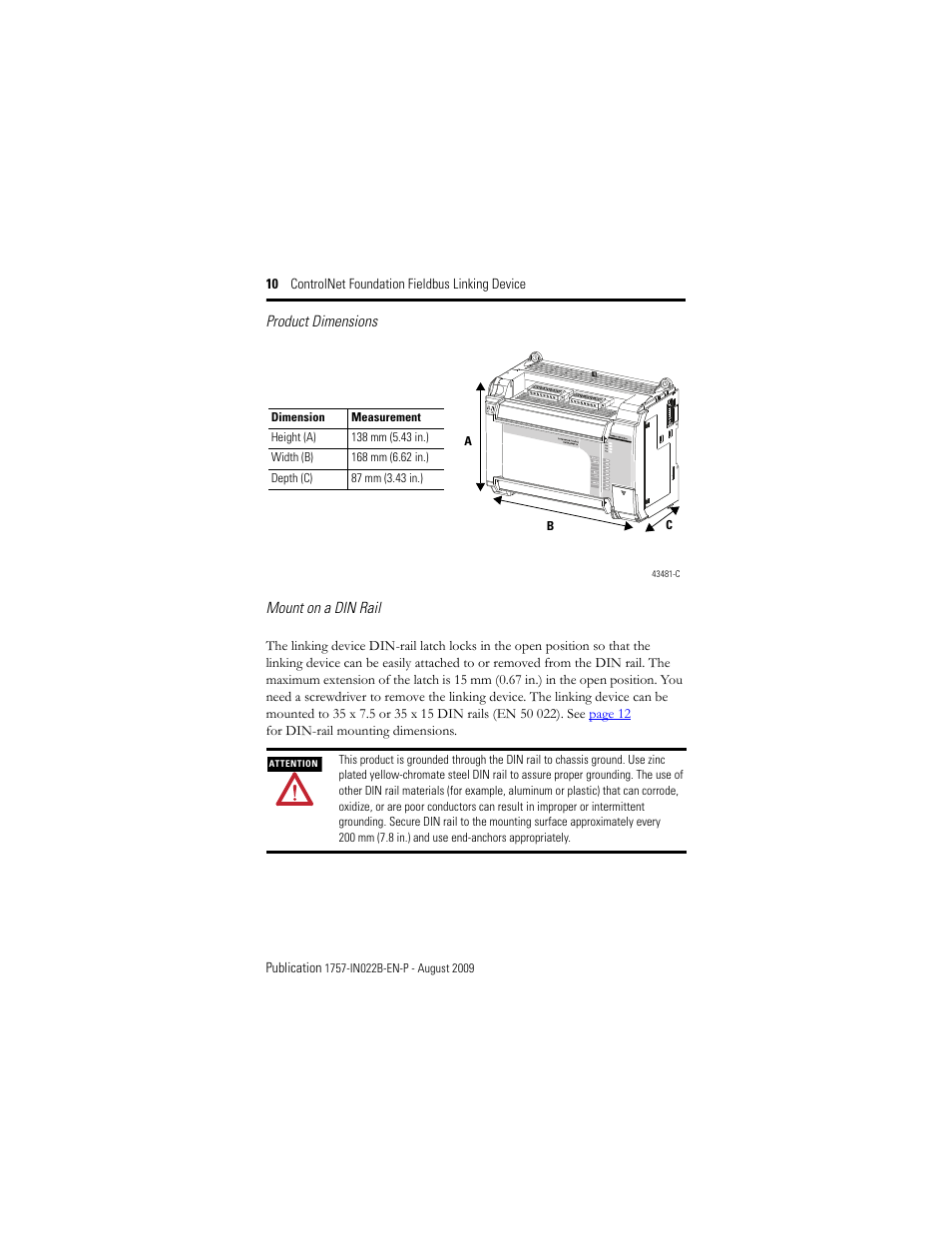 Rockwell Automation 1757-FFLDC4 ControlNet Foundation Fieldbus Linking Device Installation Instructions User Manual | Page 10 / 32