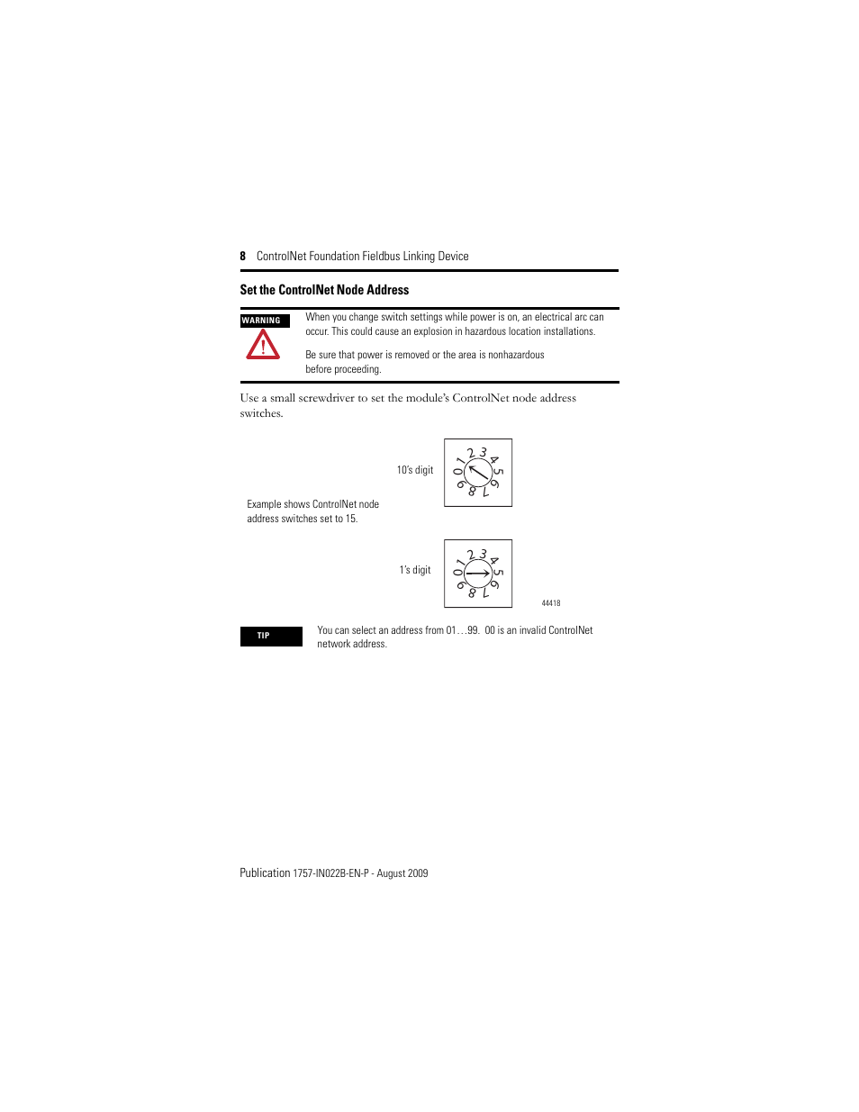 Rockwell Automation 1757-FFLDC4 ControlNet Foundation Fieldbus Linking Device Installation Instructions User Manual | Page 8 / 32