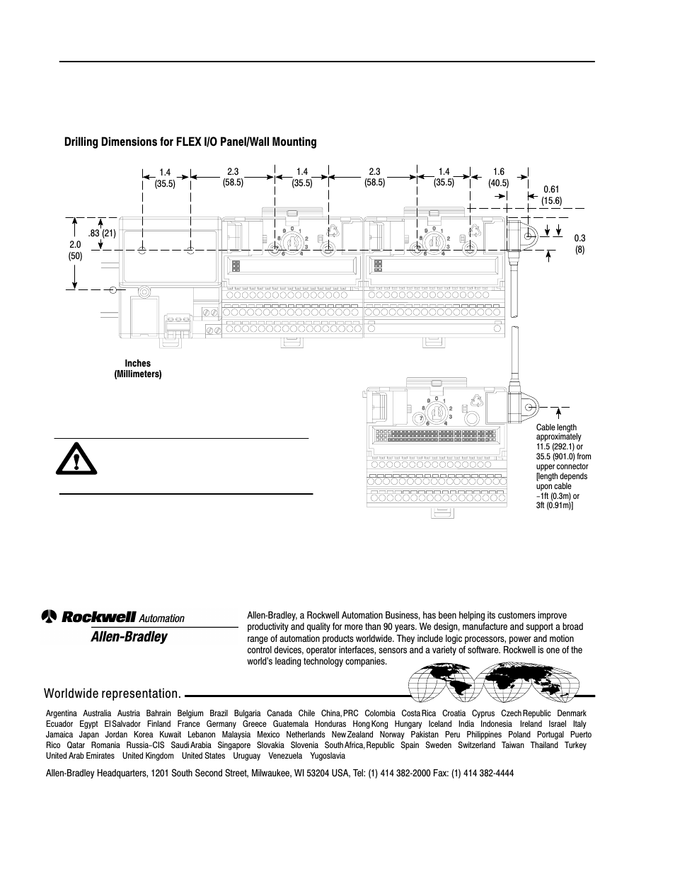 Worldwide representation | Rockwell Automation 1794-CE1_CE3 Inst. Instr. cable User Manual | Page 2 / 2