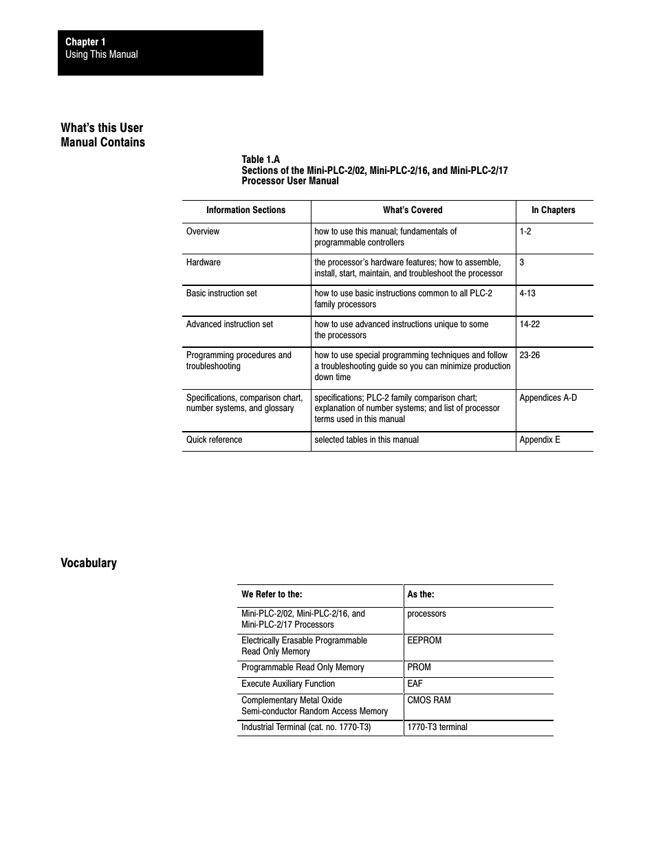 What's this user manual contains vocabulary | Rockwell Automation 1772-L8_LW_LWP_LX_LXP,D17726.5.8 User Manual User Manual | Page 12 / 490