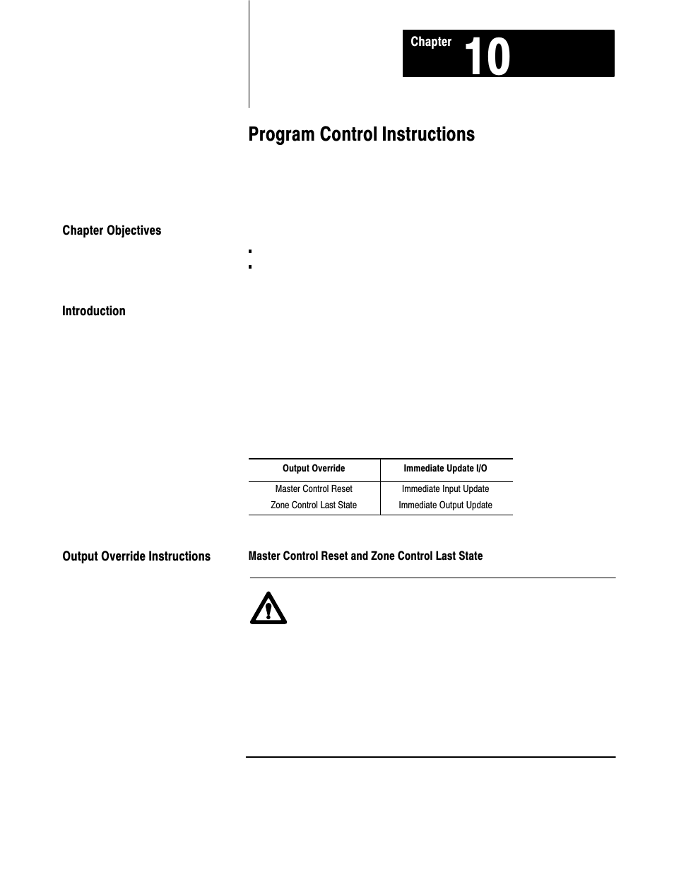 10 - program control instructions, 10ć1, Program control instructions | Rockwell Automation 1772-L8_LW_LWP_LX_LXP,D17726.5.8 User Manual User Manual | Page 138 / 490