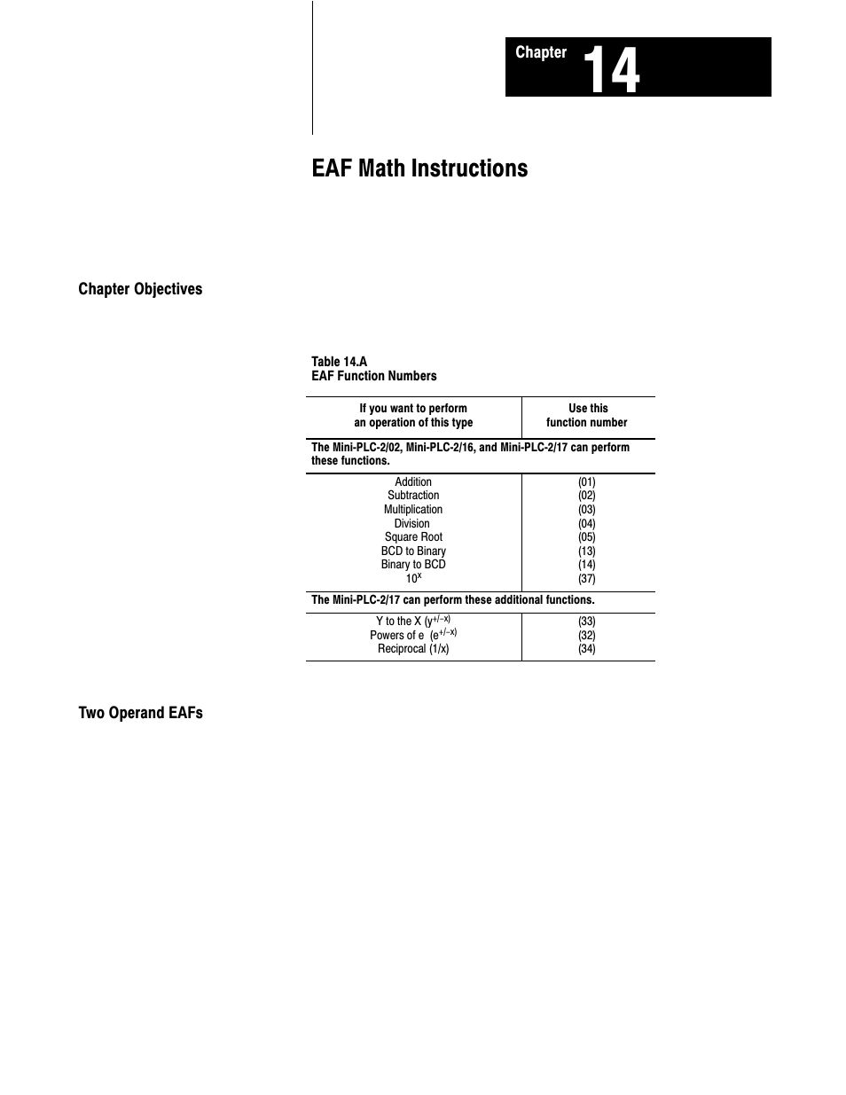 14 - eaf math instructions, 14ć1, Eaf math instructions | Rockwell Automation 1772-L8_LW_LWP_LX_LXP,D17726.5.8 User Manual User Manual | Page 173 / 490