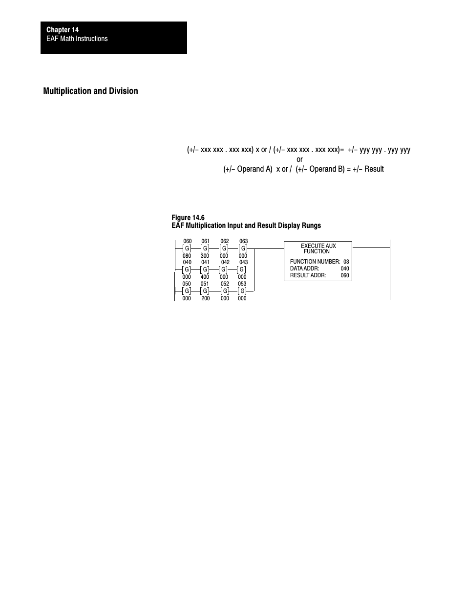 14ć8, Multiplication and division | Rockwell Automation 1772-L8_LW_LWP_LX_LXP,D17726.5.8 User Manual User Manual | Page 180 / 490