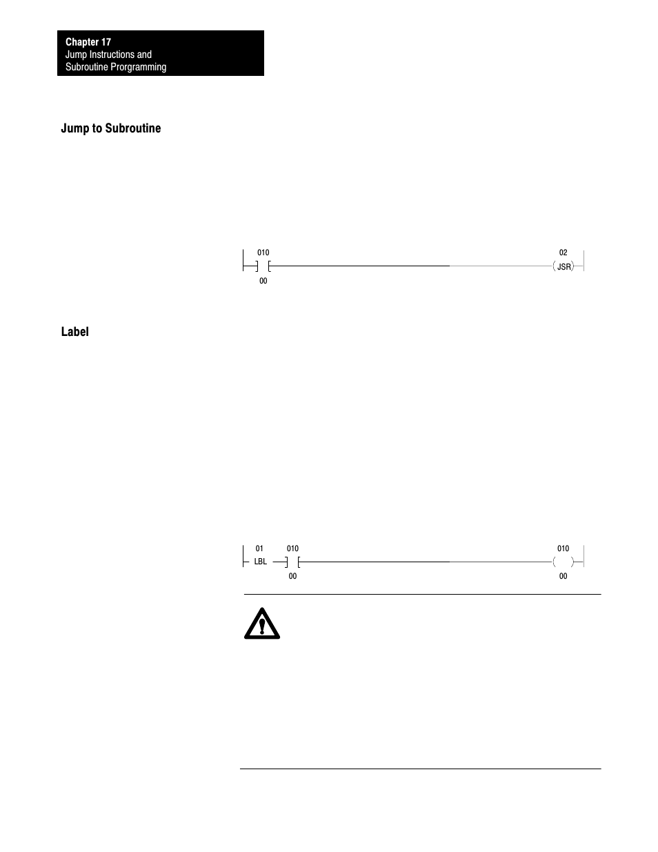 17ć2, Jump to subroutine label | Rockwell Automation 1772-L8_LW_LWP_LX_LXP,D17726.5.8 User Manual User Manual | Page 261 / 490