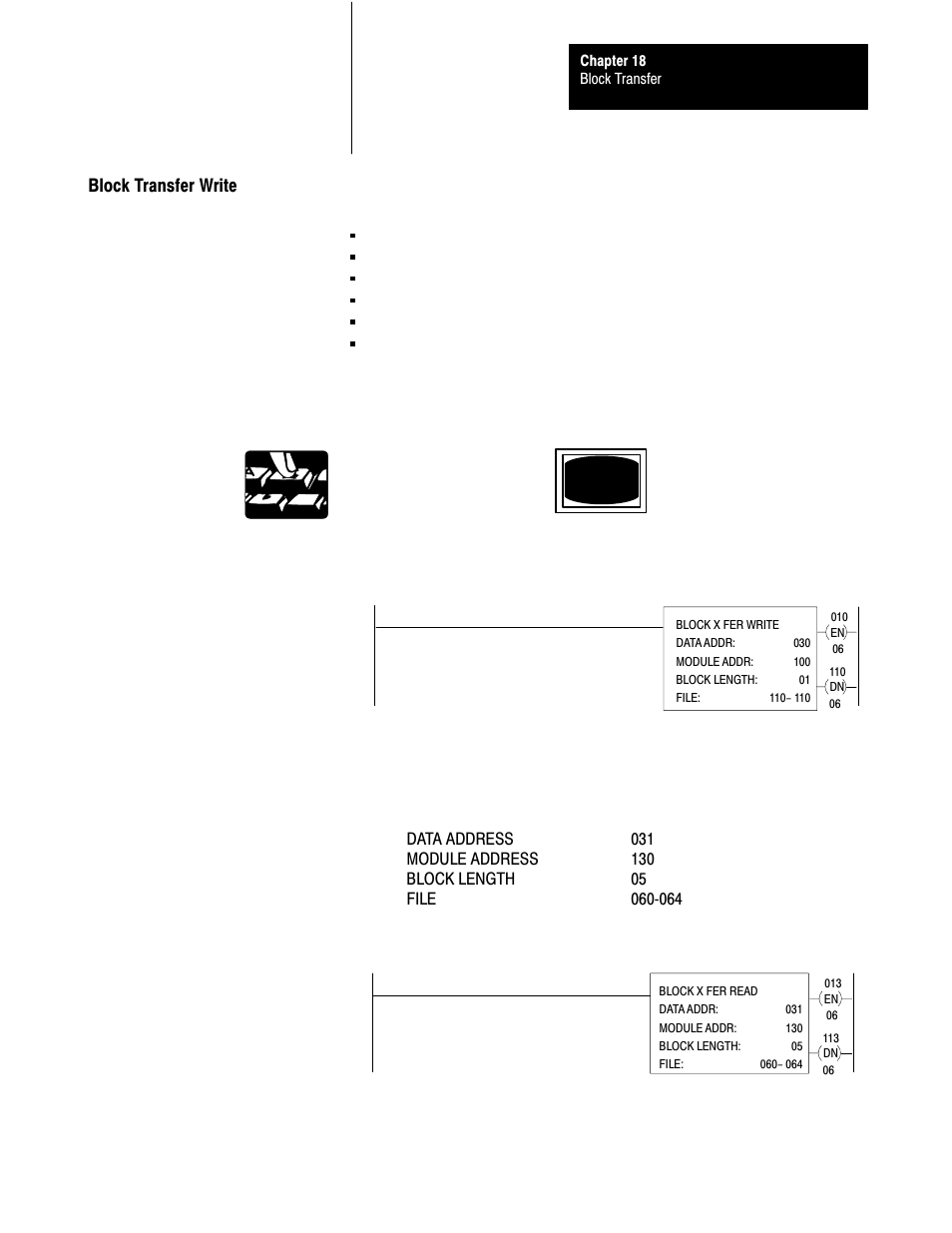 18ć11, Block transfer write | Rockwell Automation 1772-L8_LW_LWP_LX_LXP,D17726.5.8 User Manual User Manual | Page 276 / 490