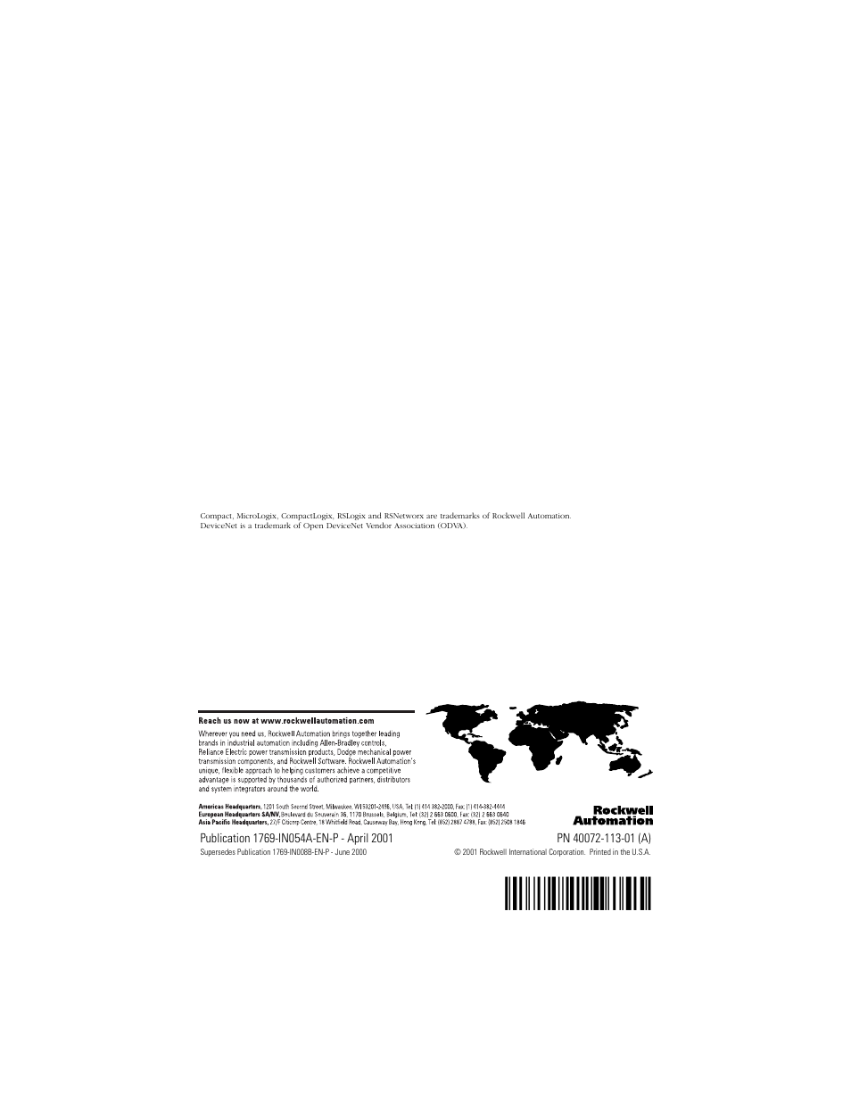 Back cover, H'5-!¶ap | Rockwell Automation 1769-OB16 Compact Solid State 24V dc Source Output Module User Manual | Page 20 / 20