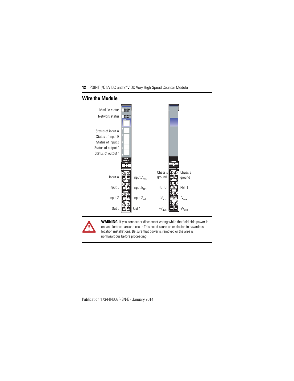 Wire the module | Rockwell Automation 1734-VHSC24 Point I/O Very High Speed Counter Module User Manual | Page 12 / 28