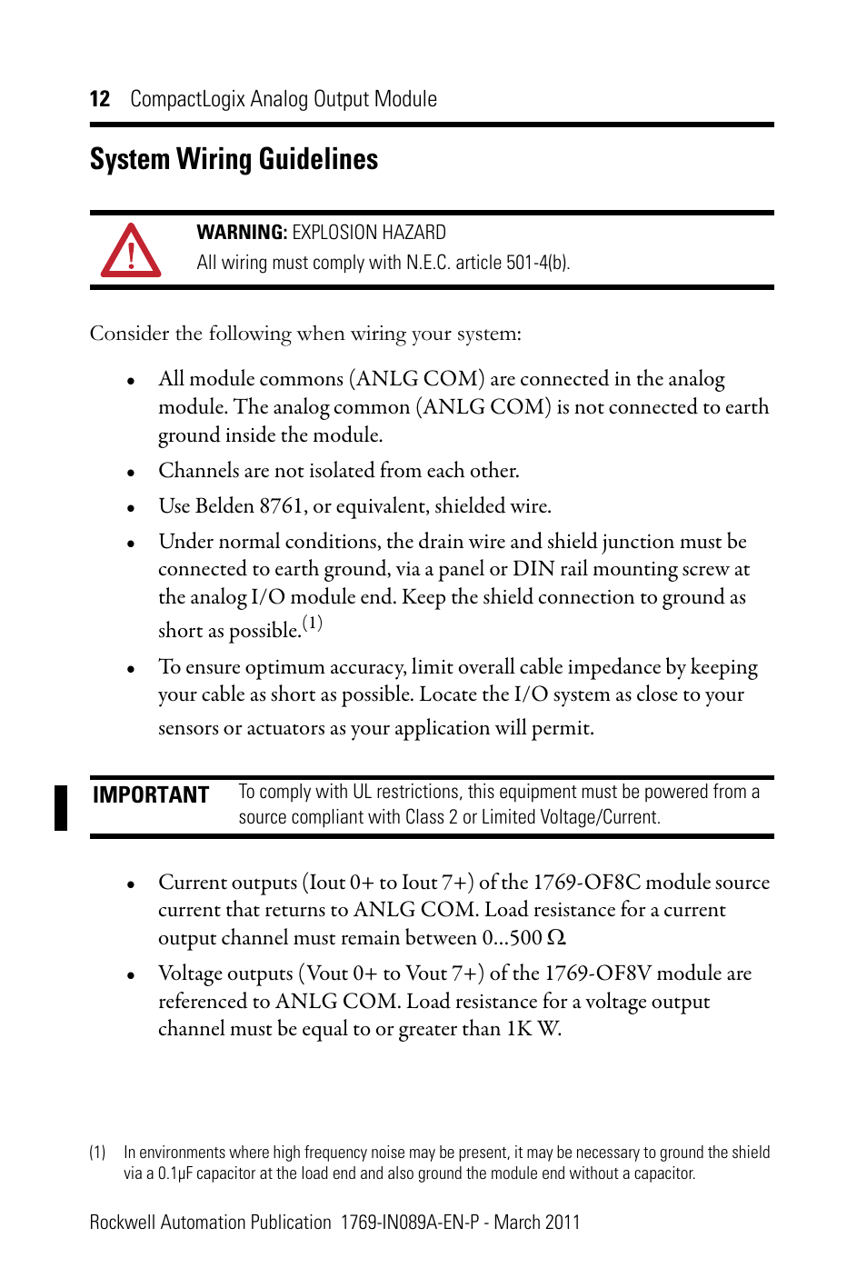 System wiring guidelines | Rockwell Automation 1769-OF8V CompactLogix Analog Output Module User Manual | Page 12 / 40